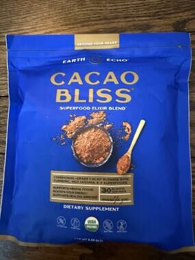 Earth Echo Cacao Bliss Ceremonial Grade Organic Raw Cacao Powder 8.46 Oz $70 NEW
